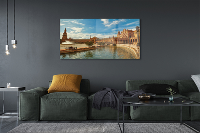 Pintura acrílica Arquitetura da Praça do Mercado Antigo da Espanha