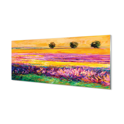 Quadro acrílico Árvores e céu