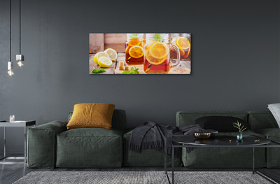 Pintura acrílica Chá frio com canudos cítricos