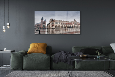 Quadro acrílico Igreja do Salão de Tecidos de Cracóvia com chuva