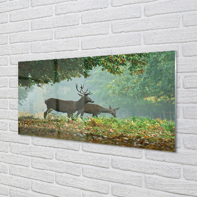 Pintura acrílica Outono na floresta de veados