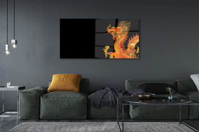 Pintura acrílica Dragão Dourado Japonês