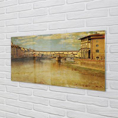 Quadro acrílico Itália Pontes Rio Edifícios