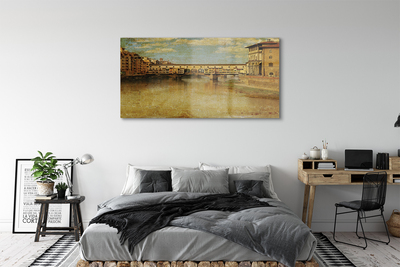 Quadro acrílico Itália Pontes Rio Edifícios