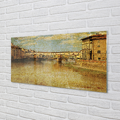 Quadro acrílico Itália Pontes Rio Edifícios