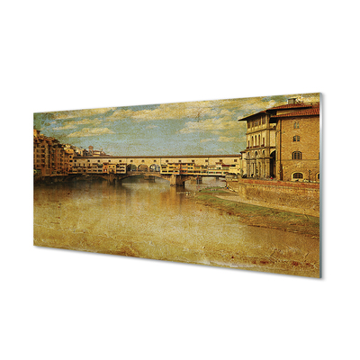 Quadro acrílico Itália Pontes Rio Edifícios