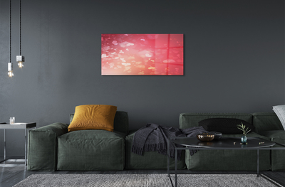 Quadro acrílico Corações fundo vermelho