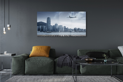Quadro acrílico Nuvens de cidade de avião