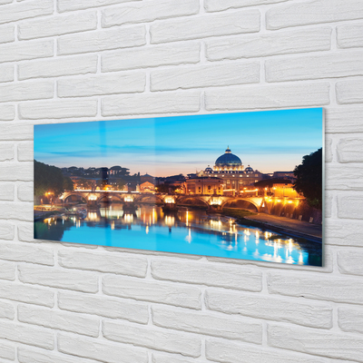 Quadro acrílico Pontes do Rio Pôr do Sol em Roma