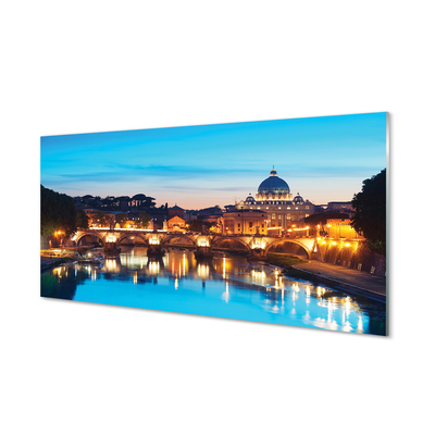Quadro acrílico Pontes do Rio Pôr do Sol em Roma