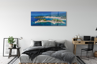 Quadro acrílico Panorama da cidade e mar da Grécia
