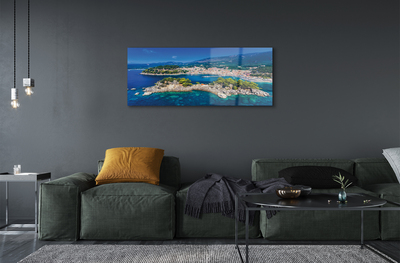 Quadro acrílico Panorama da cidade e mar da Grécia