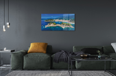 Quadro acrílico Panorama da cidade e mar da Grécia