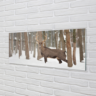Quadro acrílico Floresta de inverno de veados