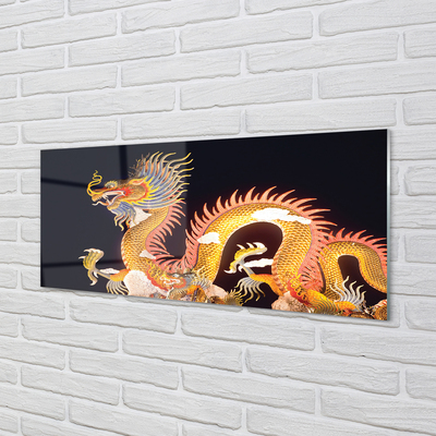 Quadro acrílico Dragão Japonês Dourado