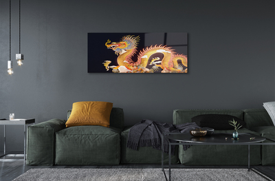 Quadro acrílico Dragão Japonês Dourado