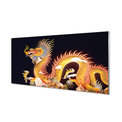 Quadro acrílico Dragão Japonês Dourado