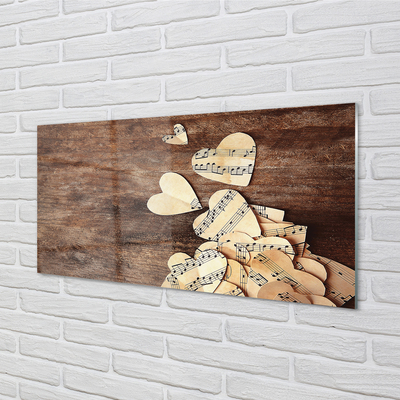 Pintura acrílica Notas de coração