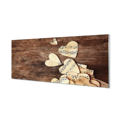 Pintura acrílica Notas de coração