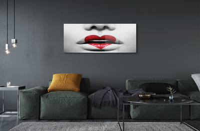 Pintura acrílica Lábios coração mulher