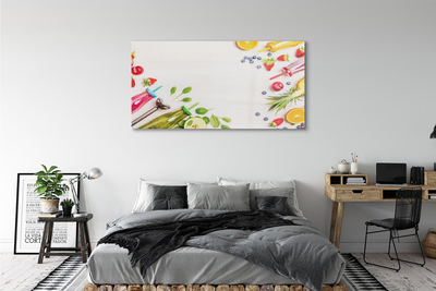 Pintura acrílica Smoothies garrafas canudos espinafre