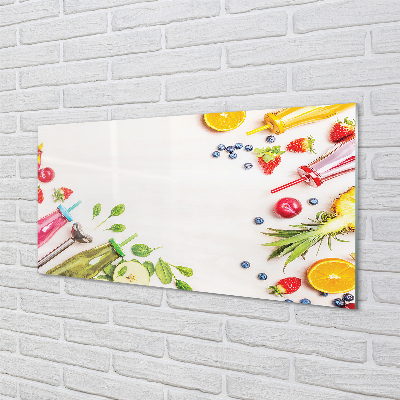 Pintura acrílica Smoothies garrafas canudos espinafre