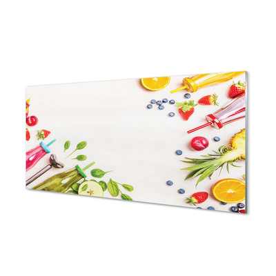 Pintura acrílica Smoothies garrafas canudos espinafre