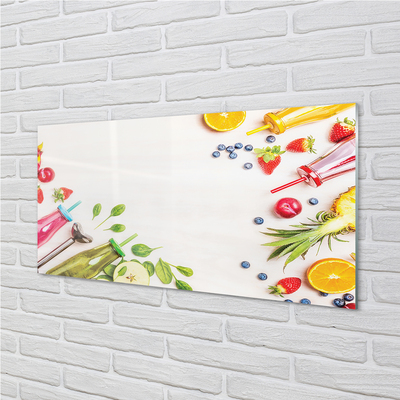 Pintura acrílica Smoothies garrafas canudos espinafre