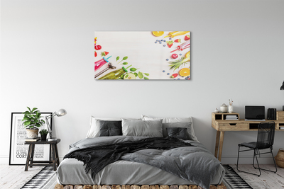 Pintura acrílica Smoothies garrafas canudos espinafre