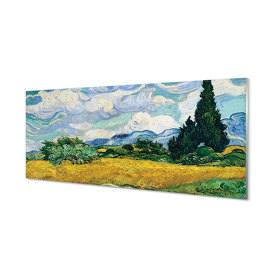 Quadro acrílico Campo de trigo com ciprestes - Vincent van Gogh