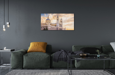 Pintura acrílica Catedral da Espanha Pôr do Sol