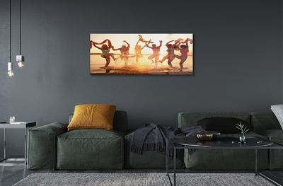 Pintura acrílica Pessoas, mar, oeste