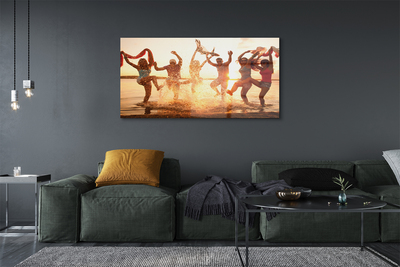 Pintura acrílica Pessoas, mar, oeste