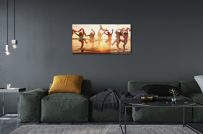 Pintura acrílica Pessoas, mar, oeste