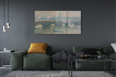 Pintura acrílica Ponte de Waterloo em um dia nublado - Claude Monet