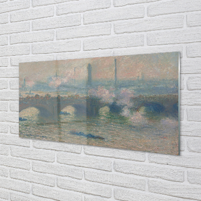 Pintura acrílica Ponte de Waterloo em um dia nublado - Claude Monet