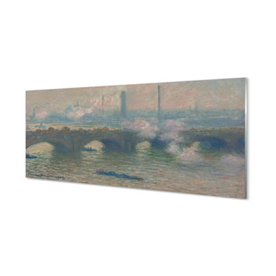 Pintura acrílica Ponte de Waterloo em um dia nublado - Claude Monet