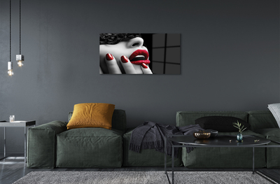 Pintura acrílica Lábios e unhas de mulher