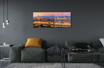 Pintura acrílica Catedral panorâmica noturna da Itália