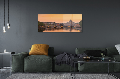Quadro acrílico Roma Pôr do Sol Pontes Rio Edifícios