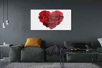 Quadro acrílico Coração de rosas