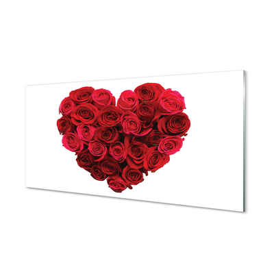 Quadro acrílico Coração de rosas