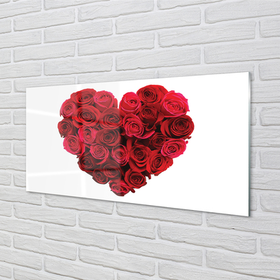 Quadro acrílico Coração de rosas