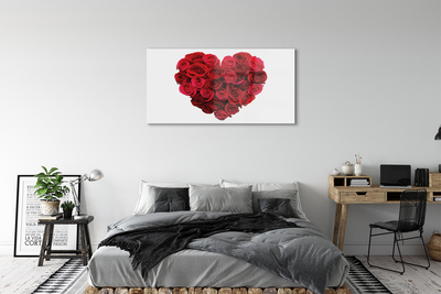 Quadro acrílico Coração de rosas