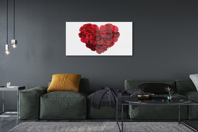Quadro acrílico Coração de rosas