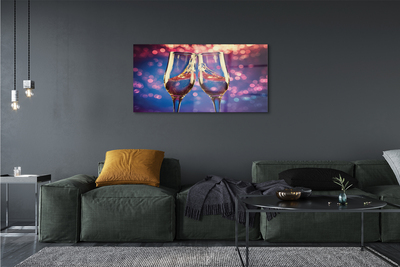 Pintura acrílica Taças com fundo colorido de champanhe