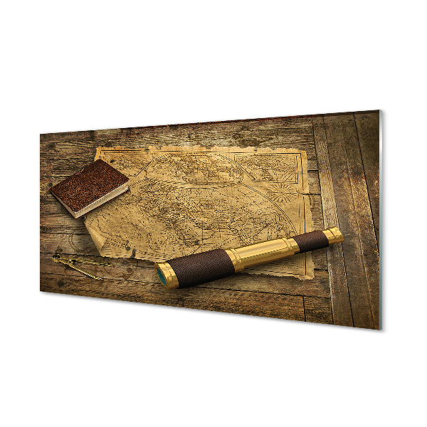 Pintura acrílica Caderno de mapas antigo