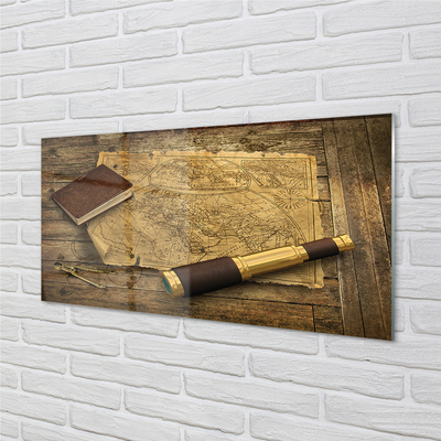 Pintura acrílica Caderno de mapas antigo