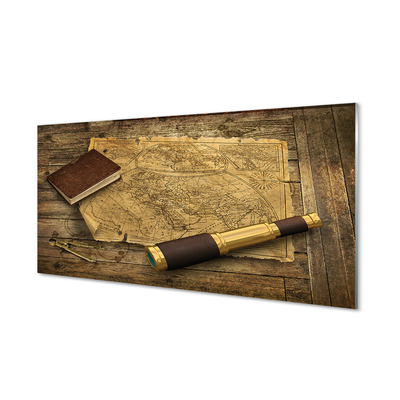 Pintura acrílica Caderno de mapas antigo