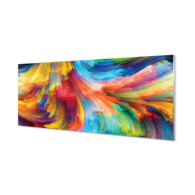 Quadro acrílico Fractais listrados irregulares coloridos